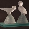 Bird man and Harpy ( two of a kind) Kiln cast crystal glass modelled carved and diamond wheel.JPG